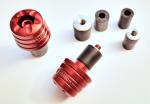 Handlebar end weights aluminium universal in red by Evotech Italy